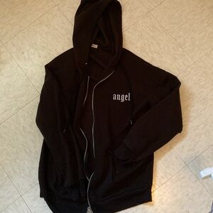 Ardene Embroidered Print Polyester Zip Up Hoodie